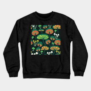 Colorful glowing mushrooms at night Crewneck Sweatshirt